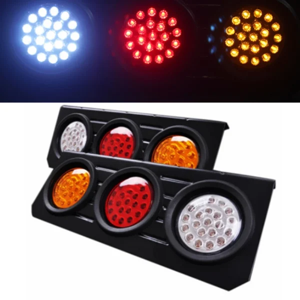 2pcs 10-30V Led Rear Lights Tray Back Ute Trailer Truck Boat Reverse Indicator 12V 24V LED Stop Tail Light White Red Amber 63Led - Image 2