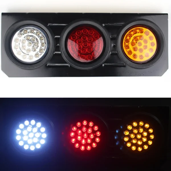 2pcs 10-30V Led Rear Lights Tray Back Ute Trailer Truck Boat Reverse Indicator 12V 24V LED Stop Tail Light White Red Amber 63Led