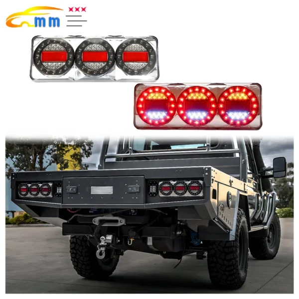 PAIR Maxilamp 3 LED AUTOLAMPS COMBO LIGHTS 4X4 4WD TRAILER CAMPERS UTE TRAY