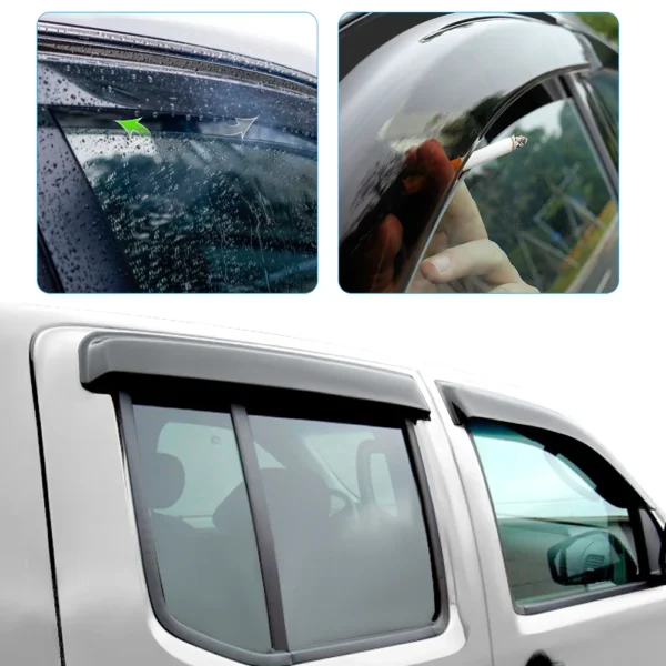 4PCS/SET Matte Black Window Visor Wind Deflectors FOR NISSAN NAVARA D40 2006-2014 Weather Shield Double Cabin Car Accessories - Image 4